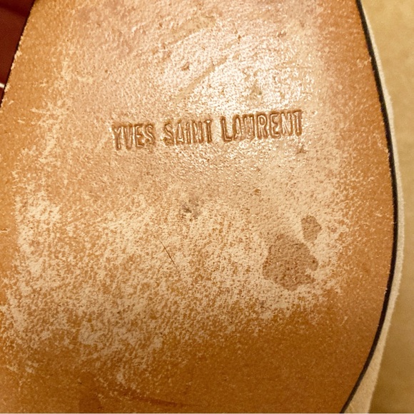 Yves Saint Laurent Designer Over the Knee Tan Suede Leather Boots 7 - Picture 5 of 5